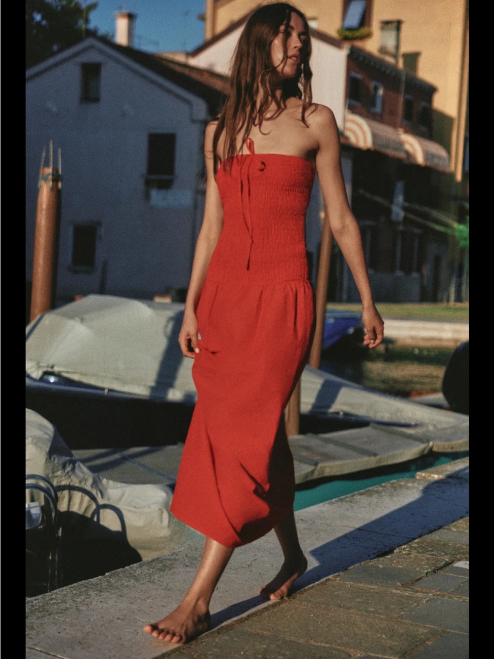 NWT SMOCKED MIDI DRESS SIZE M